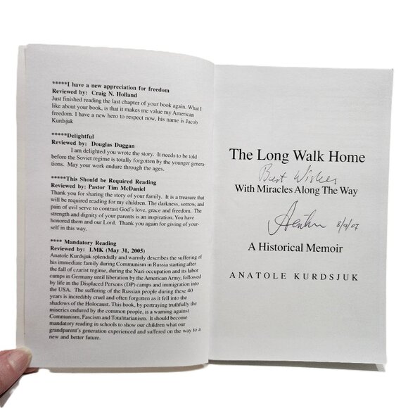The Long Walk Home: with Miracles along the Way by Anatole Kurdsjuk SIGNED - Picture 2 of 6